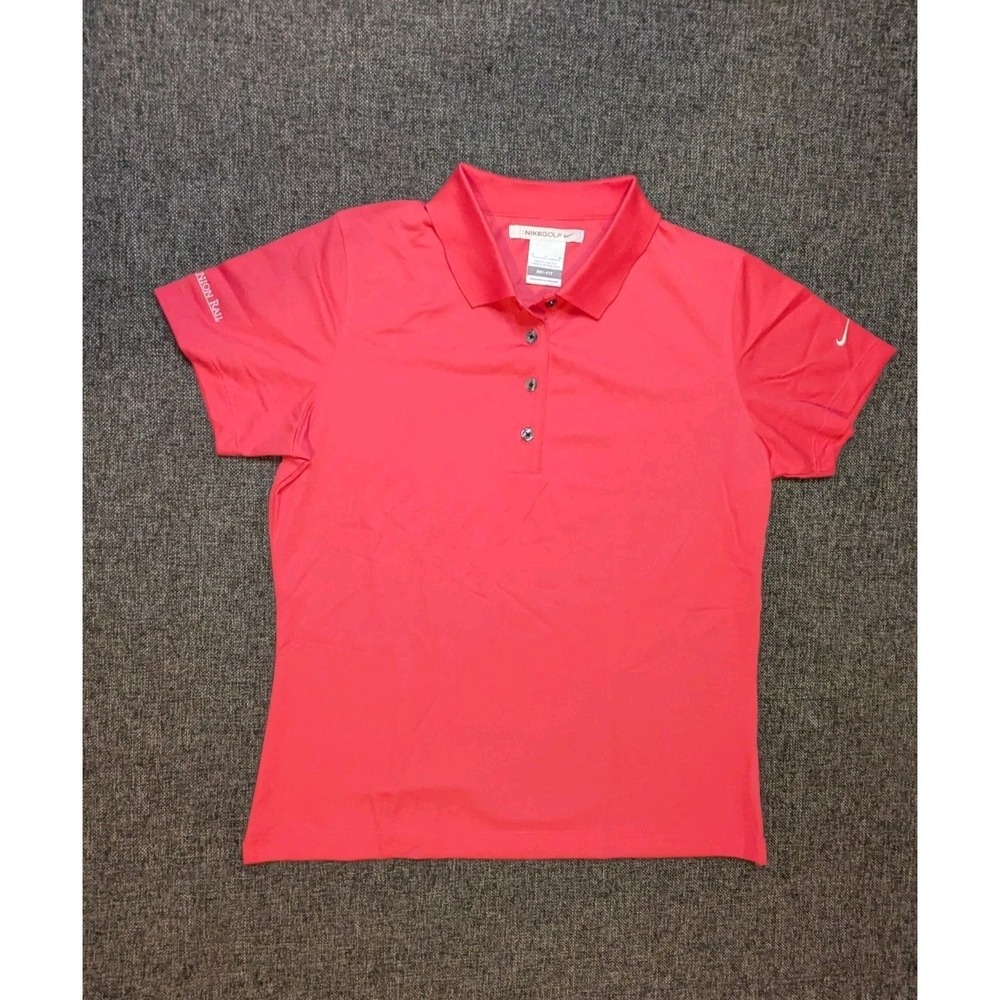 Nike Golf Women's Medium Dri Fit Pink Polo Shirt Stretch Athletic Tennis